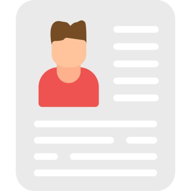 Kimlik Plağı Düz Simgesi, Basit Tasarımlı Vektör İllüstrasyonu