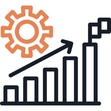 Üretim Çizgisi Geliştirme Simgesi, Basit Tasarımlı Vektör İllüstrasyonu