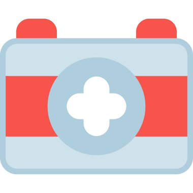 Acil Durum Kit Düz Simgesi, Basit Tasarımlı Vektör Resimleri