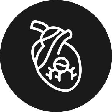 Kalp kapakçığı çizgisi BG Simgesi, Basit Tasarımlı Vektör İllüstrasyonu