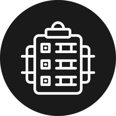 Görev Satırı Çemberi BG Simgesi, Basit Tasarımlı Vektör Resimleri