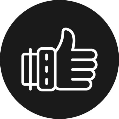 Başparmaklar Satırda Çember BG Simgesi, Vektör Resimlendirmesi Basit Tasarım