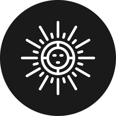 Güneş Çizgisi Çemberi BG Simgesi, Basit Tasarımlı Vektör Resimleri