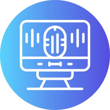 Ses Kayıt Satırı Gradyan Çemberi Simgesi, Basit Tasarımlı Vektör Resimleri