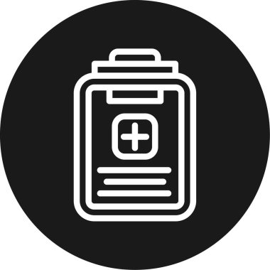 Tıbbi Rapor Çizgisi Çemberi BG Simgesi, Basit Tasarımlı Vektör Resimleri