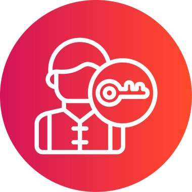 Akıl hocası satırı Gradyan Çemberi Simgesi, Basit Tasarımlı Vektör İllüstrasyonu