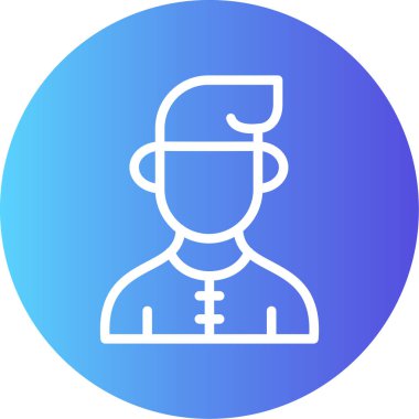 Sosyal İşçi Çizgisi Gradyan Çemberi Simgesi, Basit Tasarımlı Vektör İllüstrasyonu