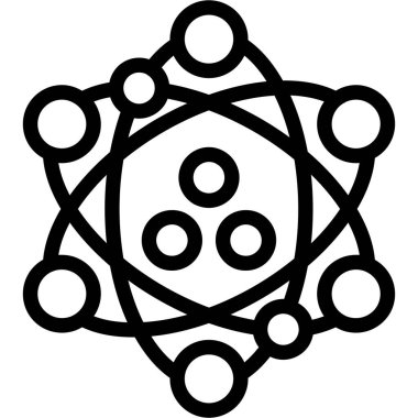 Atom Enerjisi Düz Simgesi, Basit Tasarımlı Vektör Resimleri