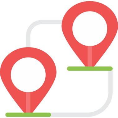 Konum İşaretleyici Düz Simgesi, Basit Tasarımlı Vektör İllüstrasyonu