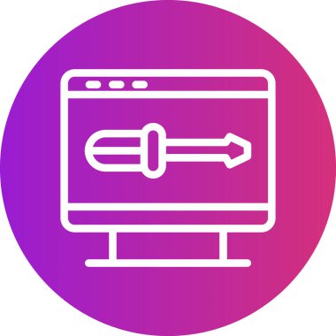 Makine İşlemi Çizgisi Gradyan Çemberi Simgesi, Basit Tasarımlı Vektör Resimleri