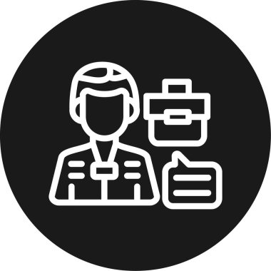 Kariyer Tavsiyesi Çemberi BG Simgesi, Basit Tasarımlı Vektör İllüstrasyonu