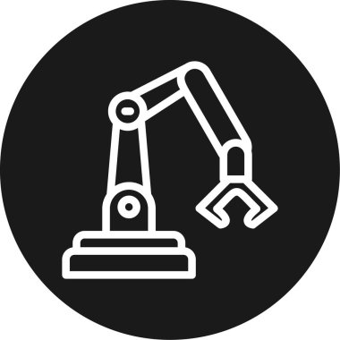 Endüstriyel Robot Çizgisi Çemberi BG Simgesi, Basit Tasarımlı Vektör Resimleri
