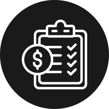 Finansal Planlama Çizgisi Çemberi BG Simgesi, Basit Tasarımlı Vektör Resimleri