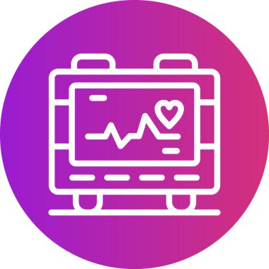 Atrial Fibrilasyon Çizgisi Gradyan Çember Simgesi, Basit Tasarımlı Vektör Resimleri