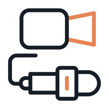 Medya Kapsamı Satırı Simge Ögesi, Basit Tasarımlı Vektör İllüstrasyonu