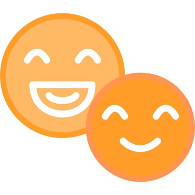 Arkadaşlık Gülümsemesi Düz Simge, Basit Tasarımlı Vektör İllüzyonu