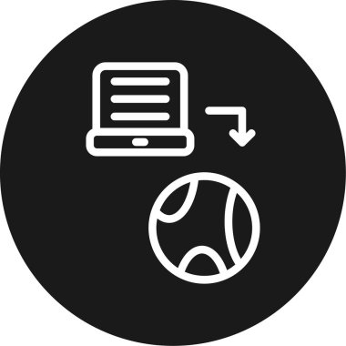 Uzaktan Erişim Satırı Çemberi BG Simgesi, Basit Tasarımlı Vektör Resimleri