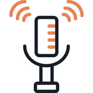 Basit Tasarımı Olan Mikrofon Satırı Simgesi, Vektör İllüzyonu