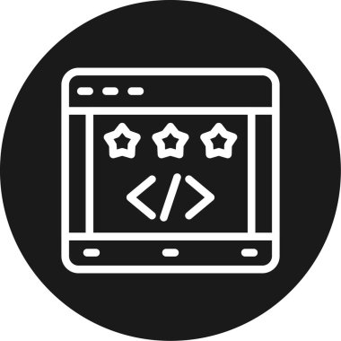 Sekme Kodu Satırı Çemberi BG Simgesi, Basit Tasarımlı Vektör Resimleri