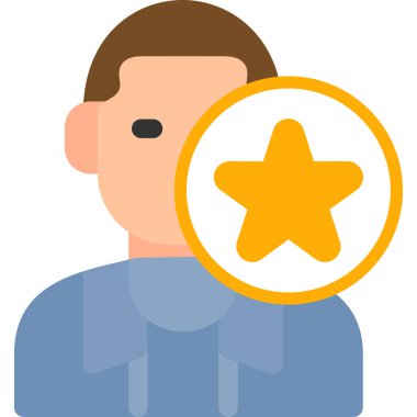 Motivasyon Başarı Düz Simgesi, Basit Tasarımlı Vektör İllüstrasyonu