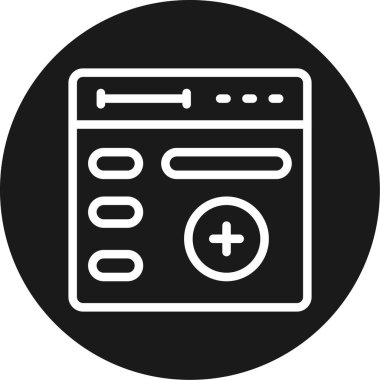 Web Sayfası Çemberi BG Simgesi, Basit Tasarımlı Vektör Resimleri Ekle