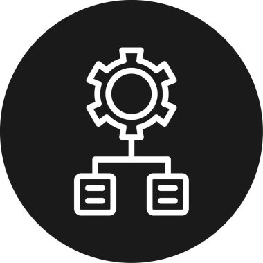 Workflow Otomasyon Satırı Çemberi BG Simgesi, Basit Tasarımlı Vektör Resimleri