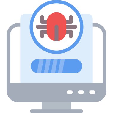 Basit Tasarımla Yazılım Hata Ayıklama Simgesi, Vektör İllüstrasyonu