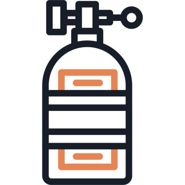 Air Tank (SCBA) Satır Simgesi, Basit Tasarımlı Vektör Resimleri