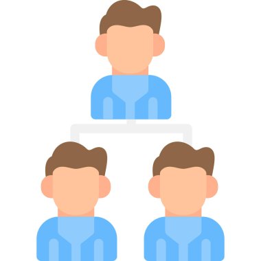 Takım Koordinasyonu Düz Simge, Basit Tasarımlı Vektör İllüstrasyonu