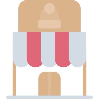 Şehir Restoranı Düz Simgesi, Basit Tasarımlı Vektör Resimleri