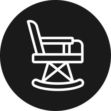 Sallanan Sandalye Çizgisi Çemberi BG Simgesi, Basit Tasarımlı Vektör Resimleri