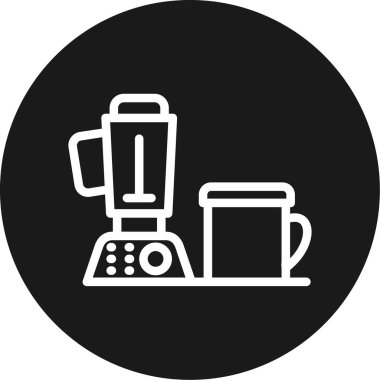 Gıda İşlemci Hattı Çemberi BG Simgesi, Basit Tasarımlı Vektör Resimleri