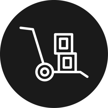 Kargo Taşıma Çizgisi Çemberi BG Simgesi, Basit Tasarımlı Vektör Resimleri