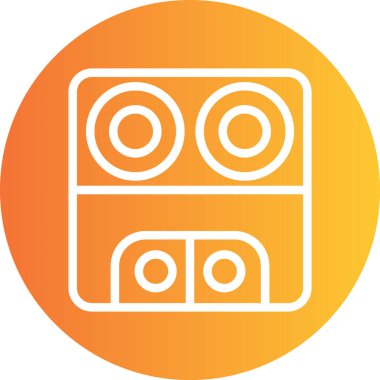 Sıcak Tabak Çizgisi Gradyan Çemberi Simgesi, Basit Tasarımlı Vektör Resimleri