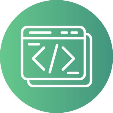 SEO Web Hattı Gradyan Çemberi Simgesi, Basit Tasarımlı Vektör Resimleri