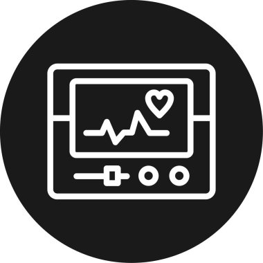 Kalp pili Çizgisi Çemberi BG Simgesi, Basit Tasarımlı Vektör İllüstrasyonu