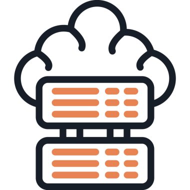 Veri Merkezi Satır Simgesi, Basit Tasarımlı Vektör Resimleri