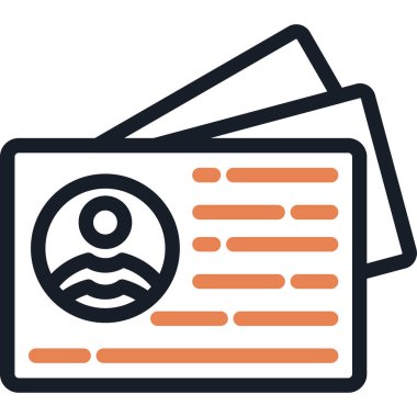 Kişi Kartı Çizgisi Simgesi, Basit Tasarımlı Vektör ResmiComment