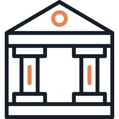 Müze Satırı Simgesi, Basit Tasarımlı Vektör Resimleri