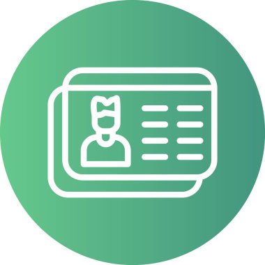 Kimlik Kartı Çizgisi Gradyan Çemberi Simgesi, Basit Tasarımlı Vektör Resimleri