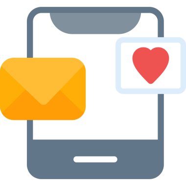 Sosyal Medya Varlığı Düz Simgesi, Basit Tasarımlı Vektör İllüstrasyonu