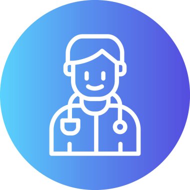 Doktor Satır Gradyan Çemberi Simgesi, Basit Tasarımlı Vektör Resimleri