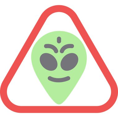 Tehlike Uzaylı Düz Simgesi, Basit Tasarımlı Vektör Resimleri