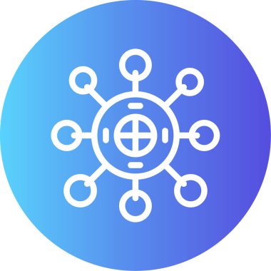 Bilgi Hub Çizgisi Gradyan Çemberi Simgesi, Basit Tasarımlı Vektör Resimleri