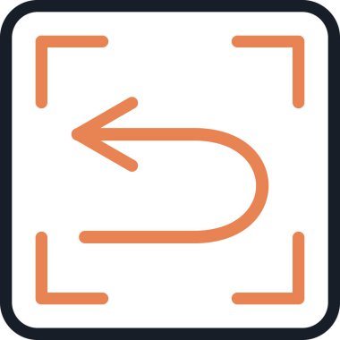 Basit Tasarımlı Metin Geri Al Simgesi, Vektör İllüstrasyonu