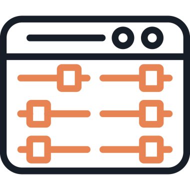 Sunucu Kontrol Paneli Satırı Simge Ögesi, Basit Tasarımlı Vektör Resimleri