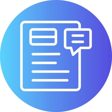 Haber Günlüğü Çizgisi Gradyan Çemberi Simgesi, Basit Tasarımlı Vektör Resimleri