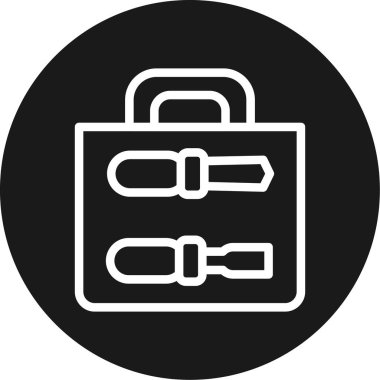 Araç Kutusu Satırı Çemberi BG Simgesi, Basit Tasarımlı Vektör Resimleri