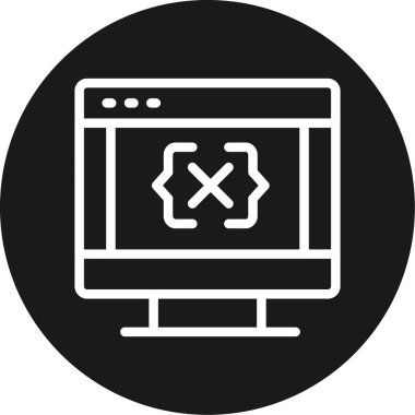 Kod Değişkenleri Satır Çemberi BG Simgesi, Basit Tasarımlı Vektör Resimleri