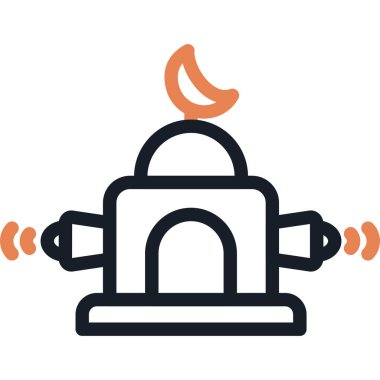 Cami Minare Satırı Simge Ögesi, Basit Tasarımlı Vektör Resimleri